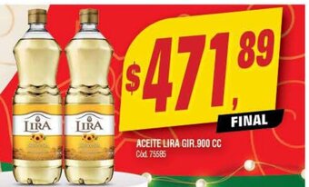 Supermercados Yaguar Aceite Lira Gir. 900cc oferta