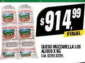 Supermercados Yaguar Queso Muzzarella Los Alisos x kg oferta