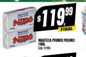 Supermercados Yaguar Manteca Primer Premio 100g oferta