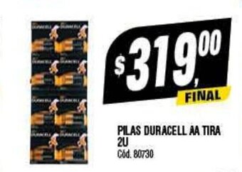 Supermercados Yaguar Pilas Duracell AA Tira 2u oferta