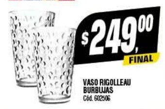 Supermercados Yaguar Vaso Rigolleau Burbujas oferta