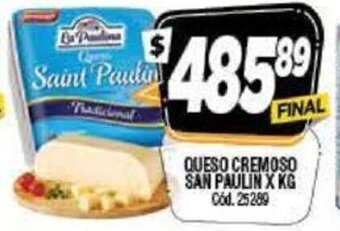 Supermercados Yaguar Queso Cremoso San Paulin X KG oferta