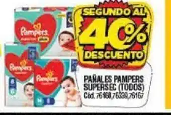Supermercados Yaguar Pañales Pampers Supersec (Todos) oferta