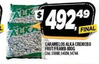 Supermercados Yaguar Caramelos Alka Cremoso Frut/Framb 800g oferta