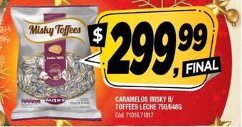 Supermercados Yaguar Caramelos Misky B/ Toffees Leche 750/648g oferta