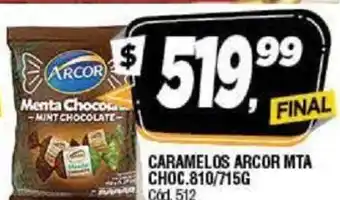Supermercados Yaguar Caramelos Arcor Mta Choc. 810/715g oferta