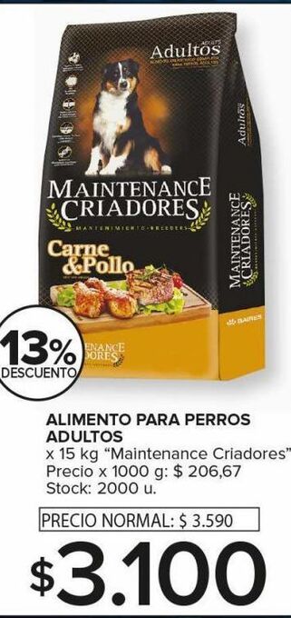 Carrefour Maxi Alimento para perros adultos 15kg oferta