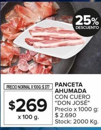 Carrefour Maxi Panceta ahumada con cuero don josé 100g oferta