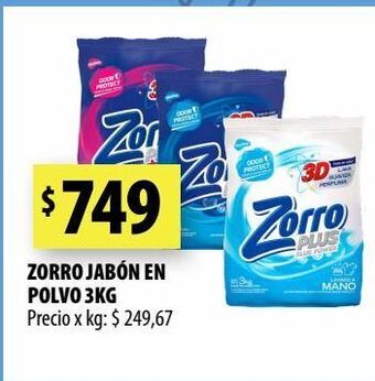 Punto Mayorista Jabón en polvo zorro 3kg oferta