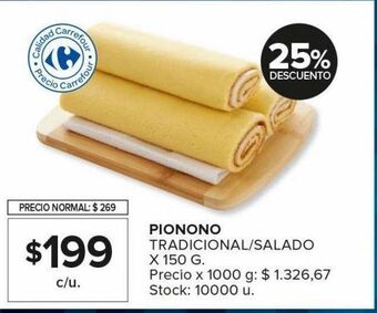 Carrefour Maxi Pionono vainilla/salado 150g oferta