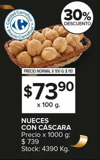 Carrefour Maxi Nueces con cáscara 100g oferta