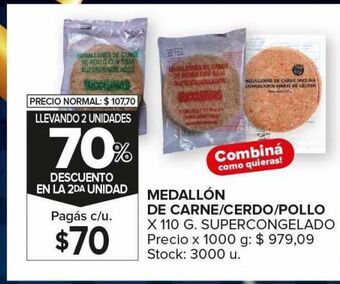 Carrefour Maxi Medallón de carne/cerdo/pollo 110g supercongelado oferta