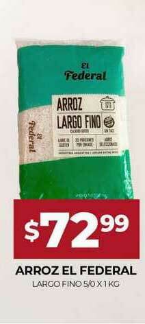 Supermercados Tadicor Arroz El Federal x 1kg oferta