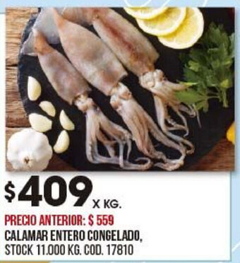 Coto Calamar Entero Congelado oferta