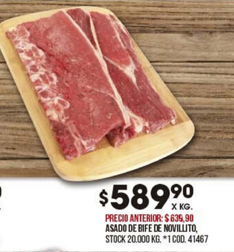 Coto Asado De Bife De Novillito oferta