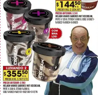 Coto Helado Varios Sabores Not Icecream x 330g oferta