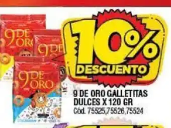 Supermercados Yaguar 9 De Oro Galletitas Dulces x 120gr oferta