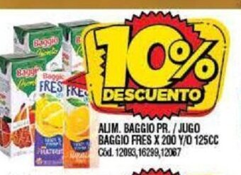 Supermercados Yaguar Alim. Baggio Pr./Jugo Baggio Fres x 200 Y/O 125cc oferta