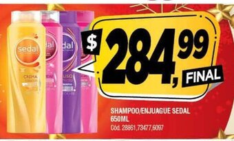 Supermercados Yaguar Shampoo/Enjuague Sedal 650ml oferta