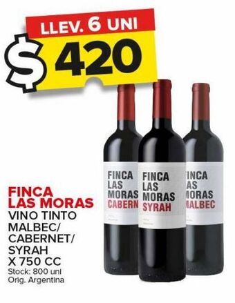 Carrefour Maxi Vino tinto finca las moras x 750cc oferta