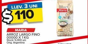 Carrefour Maxi Arroz largo maría x 1kg oferta