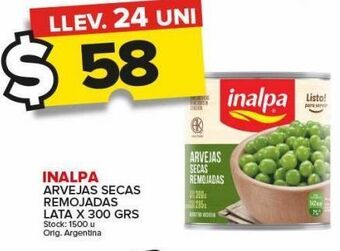 Carrefour Maxi Arvejas secas inalpa x 300g oferta