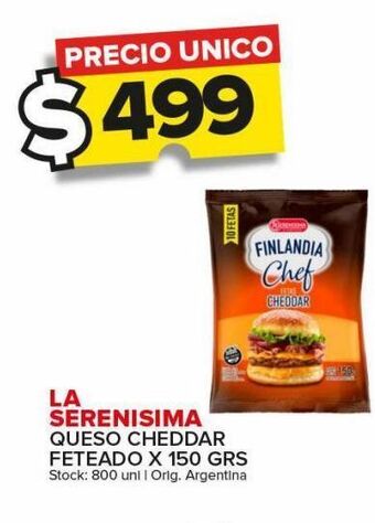 Carrefour Maxi Queso cheddar la serenísima x 150g oferta