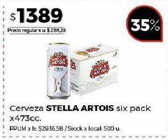 Disco Cerveza stella artois x 473cc oferta