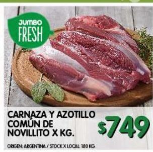 Jumbo Carnaza y azotillo común de novillito x kg oferta