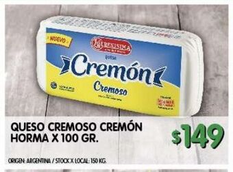 Jumbo Queso cremoso cremon horma x 100g oferta