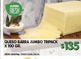 Jumbo Queso barra jumbo tripack x 100g oferta