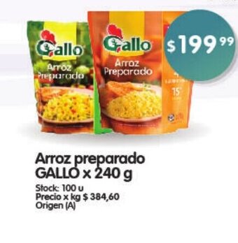 Supermercados Buenos Días Arroz Preparado Gallo x 240g oferta