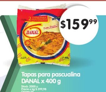 Supermercados Buenos Días Tapas para Pascualina Danal x 400 g oferta