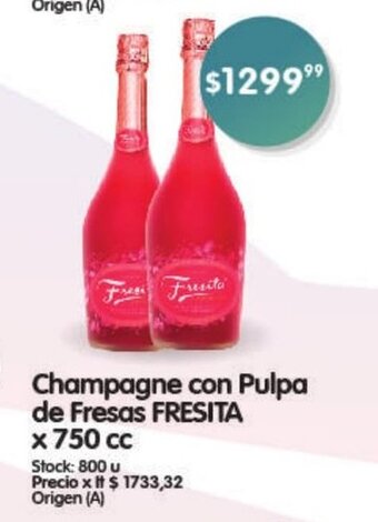 Supermercados Buenos Días Champagne con Pulpa de Fresas Fresita x 750 cc oferta
