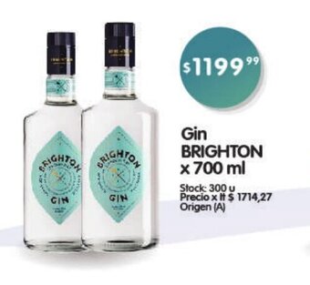 Supermercados Buenos Días Gin Brighton x 700ml oferta