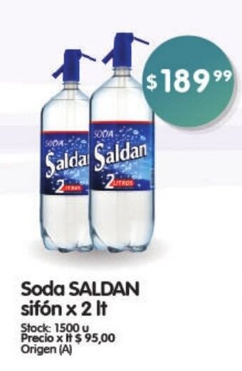 Supermercados Buenos Días Soda Saldan Sifón x 2 lt oferta