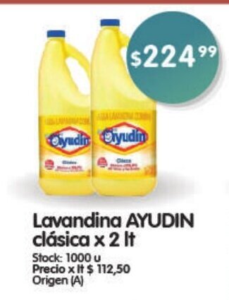 Supermercados Buenos Días Lavandina Ayudin Clasica x 2lt oferta