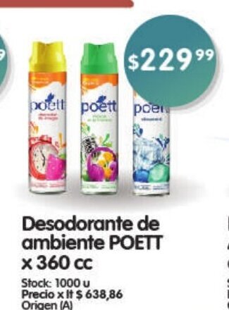 Supermercados Buenos Días Desodorante de Ambiente Poett x 360cc oferta