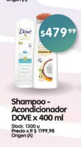 Supermercados Buenos Días Shampoo-Acondicionador Dove x 400ml oferta