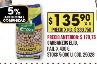Coto Garbanzos Elio x 400g oferta