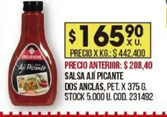 Coto Dos Anclas Salsa Ají Picante x 375g oferta