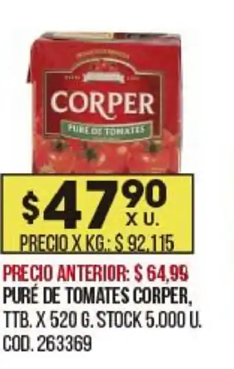 Coto Purè De Tomates Corper x 520g oferta