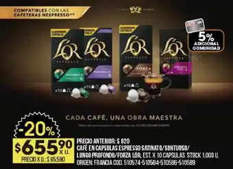 Coto Cafè En Capsilas Espresso Satinato oferta
