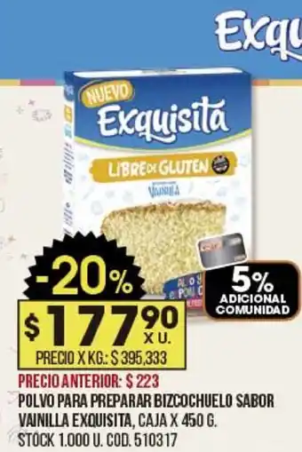 Coto Polvo Para Preparar Bizcochuelo Sabor Vainilla exquisita Caja x 450g oferta