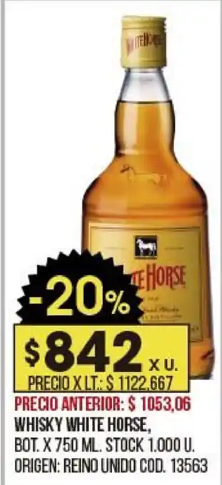 Coto Whisky White Horse x 750ml oferta
