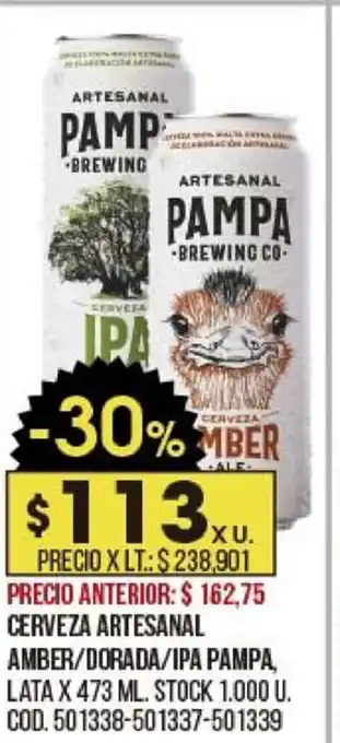 Coto Cerveza Artesanal Amber/Dorada/Ipa Pampa x 473ml oferta