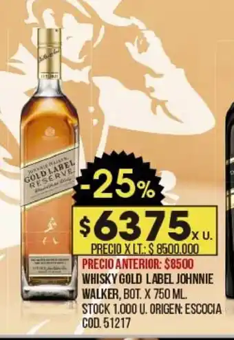 Coto Gold Label Whisky Johnnie Walker x750ml oferta