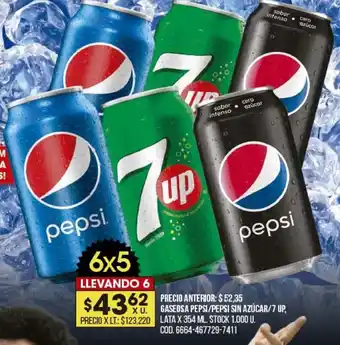 Gaseosa Pepsi/Pepsi Sin Azúcar/7 Up, Lata x354ml