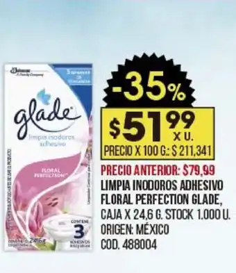 Coto Glade Limpia Inodoros Adhesivo Floral Perfection x24,6g oferta