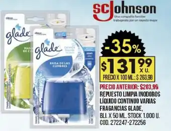 Coto Glade Repuesto Limpia Inodoros Líquido Continuo Varias Fragancias x50ml oferta